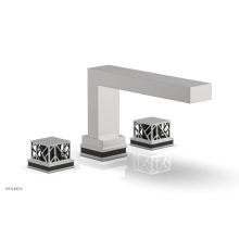 Phylrich 222-41/26DX041 - Satin Chrome Jolie 3-Hole Deck Tub Filler With Rectangular Spout, Square Cutaway Handles, And Blac