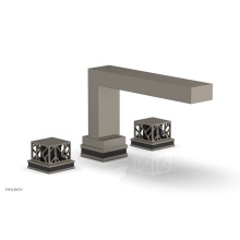 Phylrich 222-41/15AX041 - Pewter Jolie 3-Hole Deck Tub Filler With Rectangular Spout, Square Cutaway Handles, And Black Acce