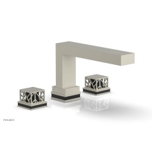 Phylrich 222-41/15BX041 - Burnished Nickel Jolie 3-Hole Deck Tub Filler With Rectangular Spout, Square Cutaway Handles, And