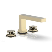 Phylrich 222-41/03UX041 - Polished Brass Uncoated (Living Finish) Jolie 3-Hole Deck Tub Filler With Rectangular Spout, Squar