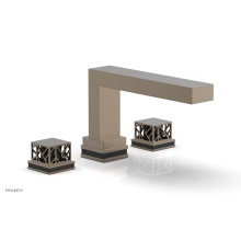 Phylrich 222-41-047X041 - Antique Brass Jolie 3-Hole Deck Tub Filler With Rectangular Spout, Square Cutaway Handles, And Bla