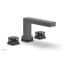 Phylrich 222-41/10BX041 - Oil Rubbed Bronze Jolie 3-Hole Deck Tub Filler With Rectangular Spout, Square Cutaway Handles, And