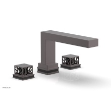 Phylrich 222-41-05WX041 - Weathered Copper Jolie 3-Hole Deck Tub Filler With Rectangular Spout, Square Cutaway Handles, And