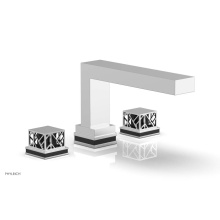 Phylrich 222-41/026X041 - Polished Chrome Jolie 3-Hole Deck Tub Filler With Rectangular Spout, Square Cutaway Handles, And B