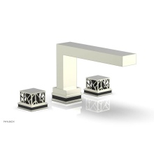 Phylrich 222-41/015X041 - Satin Nickel Jolie 3-Hole Deck Tub Filler With Rectangular Spout, Square Cutaway Handles, And Blac