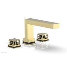 Phylrich 222-41/003X041 - Polished Brass Jolie 3-Hole Deck Tub Filler With Rectangular Spout, Square Cutaway Handles, And Bl