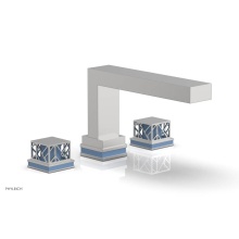 Phylrich 222-41/26DX043 - Satin Chrome Jolie 3-Hole Deck Tub Filler With Rectangular Spout, Square Cutaway Handles, And Ligh