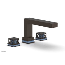 Phylrich 222-41/11BX043 - Antique Bronze Jolie 3-Hole Deck Tub Filler With Rectangular Spout, Square Cutaway Handles, And Li