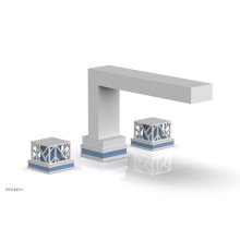 Phylrich 222-41-050X043 - Satin White Jolie 3-Hole Deck Tub Filler With Rectangular Spout, Square Cutaway Handles, And Light