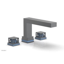 Phylrich 222-41-15GX043 - Gunmetal Gray Jolie 3-Hole Deck Tub Filler With Rectangular Spout, Square Cutaway Handles, And Lig