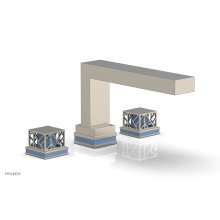 Phylrich 222-41/014X043 - Polished Nickel Jolie 3-Hole Deck Tub Filler With Rectangular Spout, Square Cutaway Handles, And L