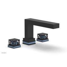 Phylrich 222-41/040X043 - Matte Black Jolie 3-Hole Deck Tub Filler With Rectangular Spout, Square Cutaway Handles, And Light