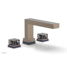 Phylrich 222-41-047X044 - Antique Brass Jolie 3-Hole Deck Tub Filler With Rectangular Spout, Square Cutaway Handles, And Nav