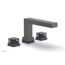 Phylrich 222-41/10BX044 - Oil Rubbed Bronze Jolie 3-Hole Deck Tub Filler With Rectangular Spout, Square Cutaway Handles, And