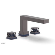 Phylrich 222-41-05WX044 - Weathered Copper Jolie 3-Hole Deck Tub Filler With Rectangular Spout, Square Cutaway Handles, And