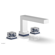 Phylrich 222-41/026X044 - Polished Chrome Jolie 3-Hole Deck Tub Filler With Rectangular Spout, Square Cutaway Handles, And N