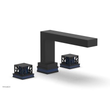 Phylrich 222-41/040X044 - Matte Black Jolie 3-Hole Deck Tub Filler With Rectangular Spout, Square Cutaway Handles, And Navy