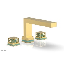 Phylrich 222-41-24BX049 - Burnished Gold Jolie 3-Hole Deck Tub Filler With Rectangular Spout, Square Cutaway Handles, And Tu