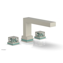 Phylrich 222-41/15BX049 - Burnished Nickel Jolie 3-Hole Deck Tub Filler With Rectangular Spout, Square Cutaway Handles, And