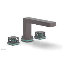 Phylrich 222-41-05WX049 - Weathered Copper Jolie 3-Hole Deck Tub Filler With Rectangular Spout, Square Cutaway Handles, And