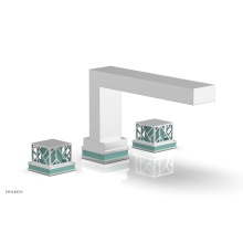 Phylrich 222-41/026X049 - Polished Chrome Jolie 3-Hole Deck Tub Filler With Rectangular Spout, Square Cutaway Handles, And T