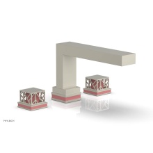 Phylrich 222-41/15BX045 - Burnished Nickel Jolie 3-Hole Deck Tub Filler With Rectangular Spout, Square Cutaway Handles, And