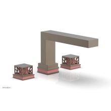 Phylrich 222-41-OEBX045 - Old English Brass Jolie 3-Hole Deck Tub Filler With Rectangular Spout, Square Cutaway Handles, And