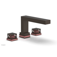 Phylrich 222-41/11BX045 - Antique Bronze Jolie 3-Hole Deck Tub Filler With Rectangular Spout, Square Cutaway Handles, And Pi