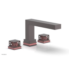 Phylrich 222-41-05WX045 - Weathered Copper Jolie 3-Hole Deck Tub Filler With Rectangular Spout, Square Cutaway Handles, And