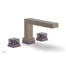 Phylrich 222-41-OEBX046 - Old English Brass Jolie 3-Hole Deck Tub Filler With Rectangular Spout, Square Cutaway Handles, And