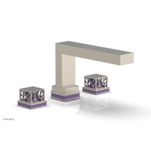 Phylrich 222-41/014X046 - Polished Nickel Jolie 3-Hole Deck Tub Filler With Rectangular Spout, Square Cutaway Handles, And P