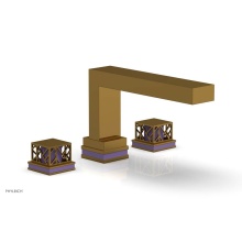 Phylrich 222-41-002X046 - French Brass (Living Finish) Jolie 3-Hole Deck Tub Filler With Rectangular Spout, Square Cutaway H