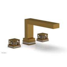 Phylrich 222-41-002X048 - French Brass (Living Finish) Jolie 3-Hole Deck Tub Filler With Rectangular Spout, Square Cutaway H