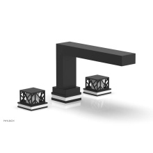 Phylrich 222-41-040X051 - Matte Black Jolie 3-Hole Deck Tub Filler With Rectangular Spout, Square Cutaway Handles, And Gloss