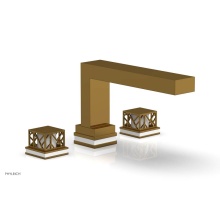 Phylrich 222-41-002X051 - French Brass (Living Finish) Jolie 3-Hole Deck Tub Filler With Rectangular Spout, Square Cutaway H