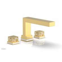 Phylrich 222-41-025X051 - Polished Gold Jolie 3-Hole Deck Tub Filler With Rectangular Spout, Square Cutaway Handles, And Glo