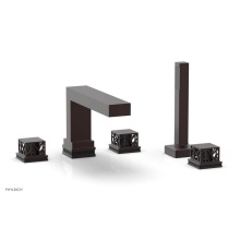 Phylrich 222-49-05WX041 - Weathered Copper Jolie 5-Hole Deck Tub Filler With Rectangular Spout, Square Cutaway Handles, And