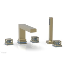 Phylrich 222-49/03UX043 - Polished Brass Uncoated (Living Finish) Jolie 5-Hole Deck Tub Filler With Rectangular Spout