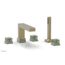 Phylrich 222-49/03UX049 - Polished Brass Uncoated (Living Finish) Jolie 5-Hole Deck Tub Filler With Rectangular Spout