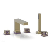 Phylrich 222-49/03UX046 - Polished Brass Uncoated (Living Finish) Jolie 5-Hole Deck Tub Filler With Rectangular Spout