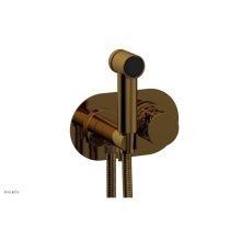 Phylrich 222-64-002X041 - French Brass (Living Finish) Jolie Wall Mounted Bidet Set With Oval Trim, Round Cutaway Handle, An