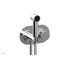 Phylrich 222-64/026X048 - Polished Chrome Jolie Wall Mounted Bidet Set With Oval Trim, Round Cutaway Handle, And Grey Accent