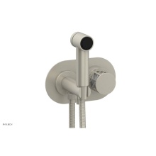 Phylrich 222-64-15BX051 - Burnished Nickel Jolie Wall Mounted Bidet Set With Oval Trim, Round Cutaway Handle, And Gloss Whit