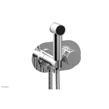 Phylrich 222-64-026X051 - Polished Chrome Jolie Wall Mounted Bidet Set With Oval Trim, Round Cutaway Handle, And Gloss White