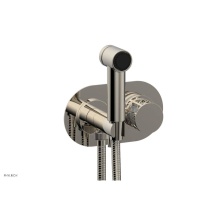 Phylrich 222-64-014X051 - Polished Nickel Jolie Wall Mounted Bidet Set With Oval Trim, Round Cutaway Handle, And Gloss White