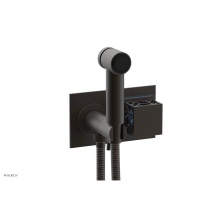 Phylrich 222-65/10BX043 - Oil Rubbed Bronze Jolie Wall Mounted Bidet Set With Rectangular Trim, Square Cutaway Handle, And L