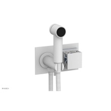 Phylrich 222-65-050X043 - Satin White Jolie Wall Mounted Bidet Set With Rectangular Trim, Square Cutaway Handle, And Light B