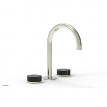 Phylrich 250-03/015X030 - CIRC - Widespread Faucet - High Spout, Black Marble Handles, Push-to-Close Drain