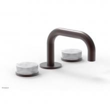 Phylrich 250L-03/05WX031 - CIRC - Widespread Faucet - Low Spout, White Marble Handles, Push-to-Close Drain