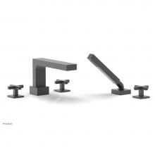 Phylrich 255-48/10B - CROI - Deck Tub Set with Hand Shower - Cross Handles